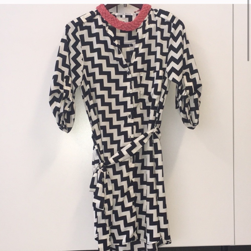 Collective Concepts shirt dress, B&W chevron